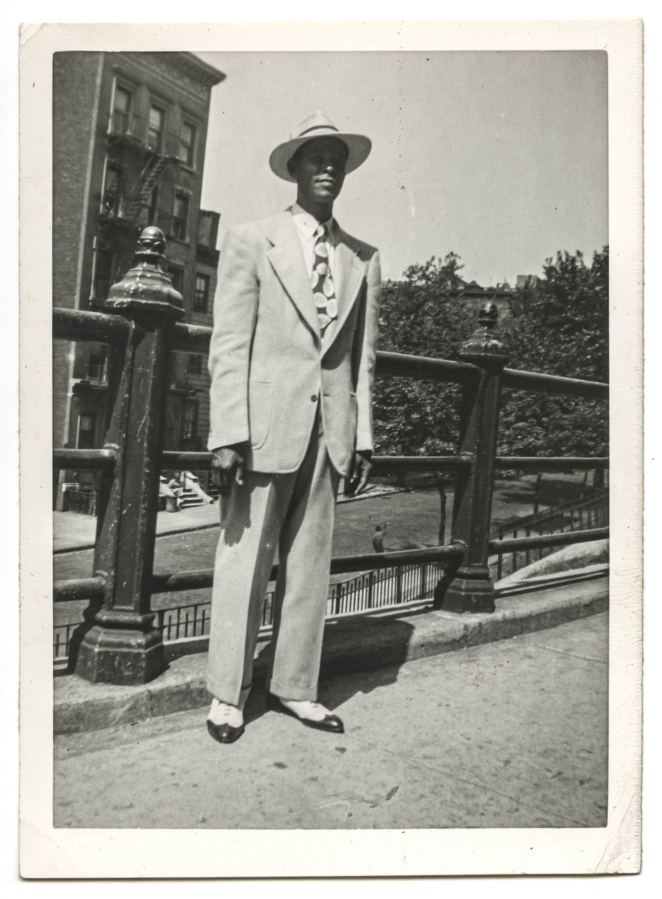 Edgar 'Fred' Inniss in New York, most likely Harlem, in the 1940s.