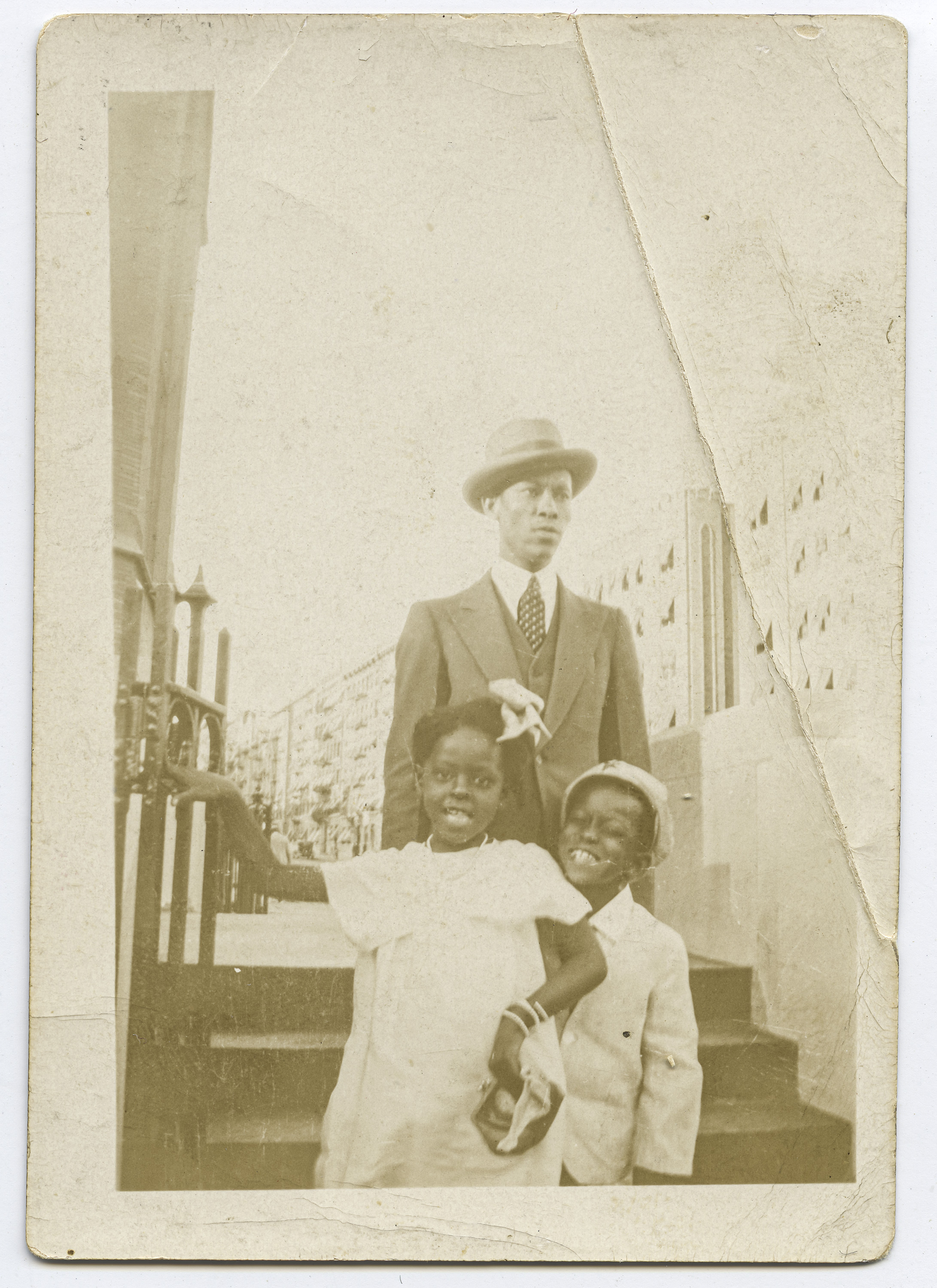 Carmen with father, Edgar Inniss, and older brother, Bernard, in Harlem, NY in 1930s.
