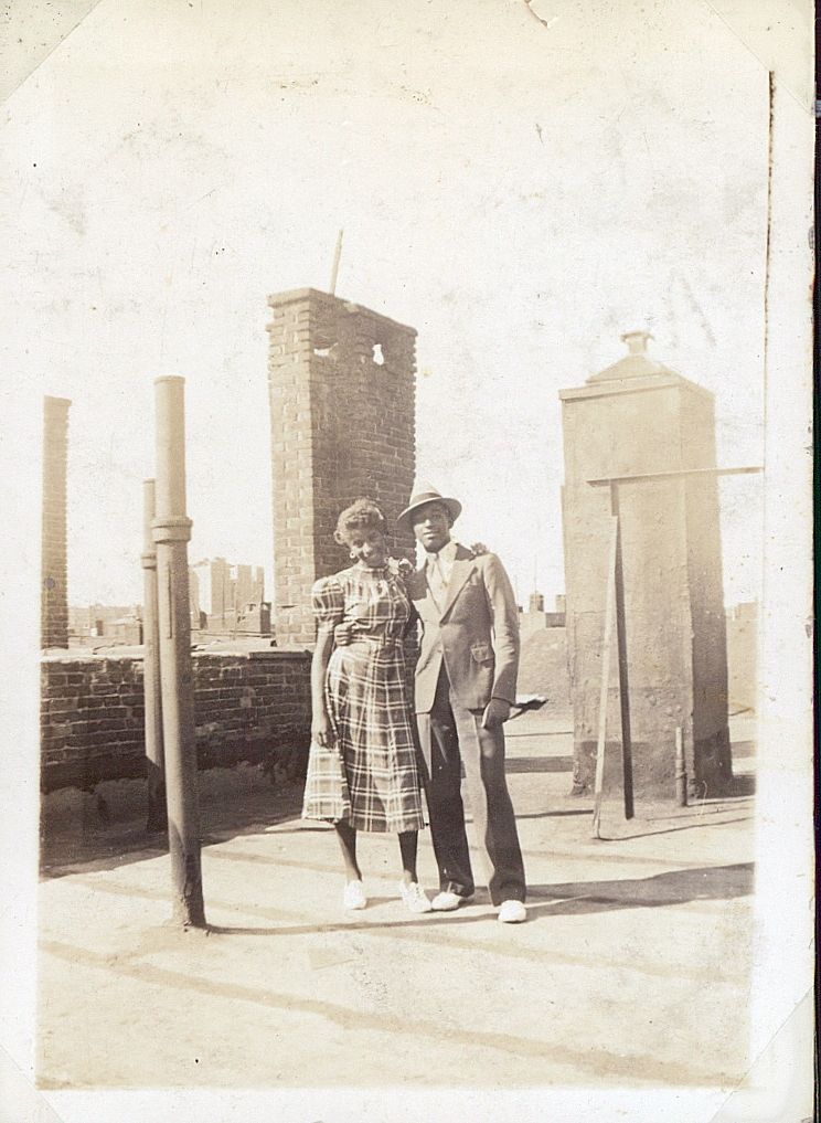 Aubrey’s younger sister Mable Weekes and brother Cliff, 'taken Sunday, August 15, 1937.'