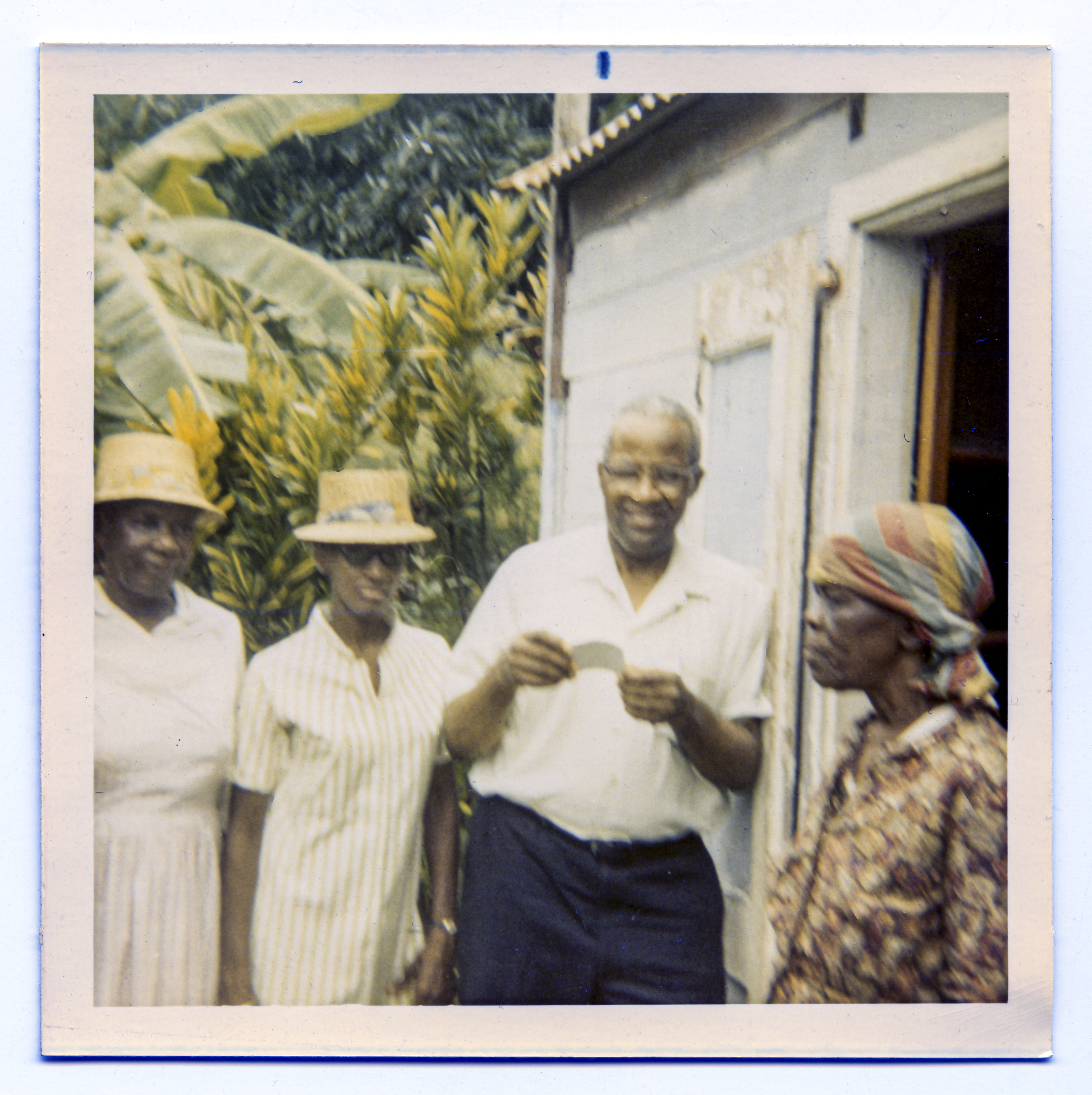 Aubrey (middle) and relatives in Montserrat, 1970s.