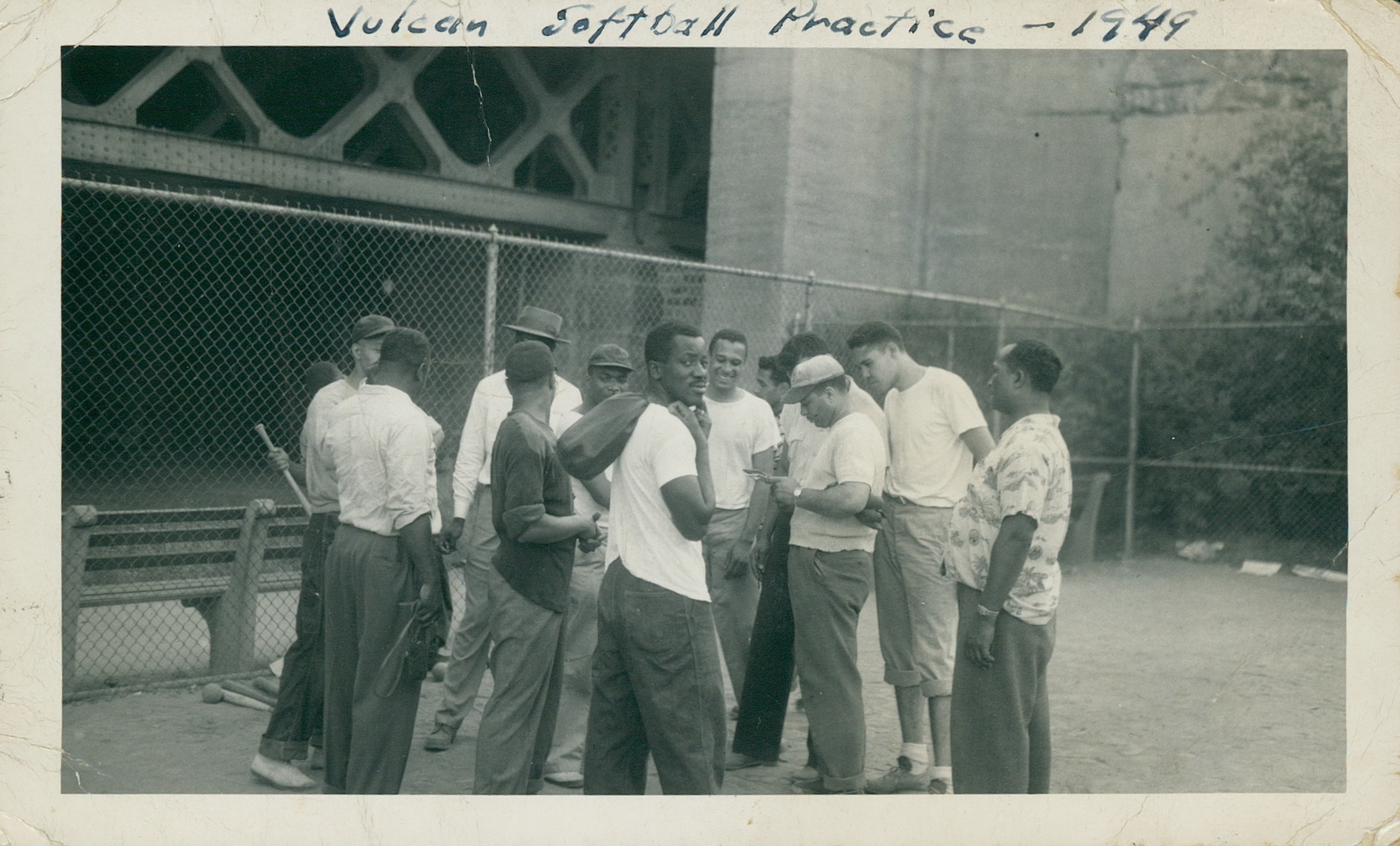 Vulcan Softball Practice in 1949.